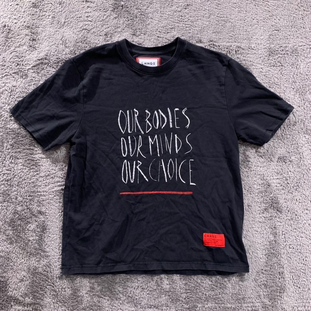 CHNGE Our Bodies Our Minds Our Choice Black Organic Cotton Graphic T-Shirt Small